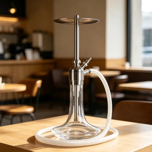 Cachimba de Acero Inoxidable Alemán de Alta Gama de 69 cm con Espejo, Set de Cachimba Grande Portátil Árabe Ecológica con Funda - Product Image 1