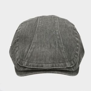 หมวกเบเร่ต์สีพื้นสไตล์วินเทจสุดฮิตปี 2024 หมวกยีนส์ฟอกสไตล์อังกฤษสำหรับผู้หญิงและผู้ชาย - Product Image 3