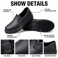 Chaussures de sécurité antidérapantes pour chef, norme EU SRC, en EVA, imperméables, résistantes à l'huile et à la chaleur, à enfiler, pour restaurant et cuisine