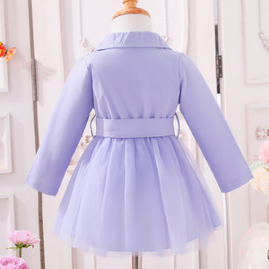 Ropa Infantil al por Mayor, Vestido Elegante de Malla con Parches, Mangas Largas, para Niños de 1 a 5 Años, Traje Pequeño con Estampado Moderno, ODM - Product Image 6