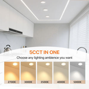 En Stock, Canadá y EE. UU., Lámpara LED Empotrable Regulable de 5CCT, <span class=keywords><strong>Panel</strong></span> Delgado de 4 Pulgadas para Interiores, Hogar, Dormitorio - Product Image 5