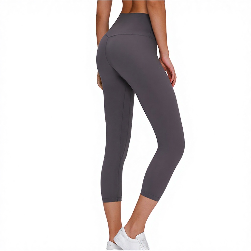 Breathable High Stretch Solid Elastic Waist Spandex/Nylon Running and Yoga Leggings