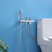 Ensemble de bidet mural en laiton chromé bidirectionnel de haute qualité Homedec avec pulvérisateur haute pression moderne et tuyau pour salle de bain