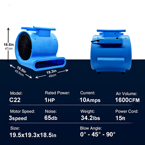 מתח גבוה 1.0hp טורבו עם מהירות מתכווננת 2000cfm רצפת ייבוש מכונת ברזל מתנפחים עבור 50/60hz יישומים - Product Image 3