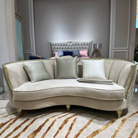 Canapé Adela en bois massif et cuir véritable, style luxe léger américain, style crème français, pour salon de villa, canapé-lit moderne