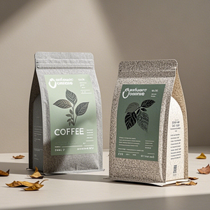 Preparando un lujoso logotipo amarillo de 1kg en bolsas de café por goteo rosadas Impresión de bolsa de pie para alimentos con embalaje con cremallera - Product Image 5