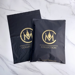 35x45cm Luxury Black Zipper Bag Custom Gold Logo Privacy Protection Lingerie Underwear Apparel Packaging Zipper Storage Bag - Product Image 5