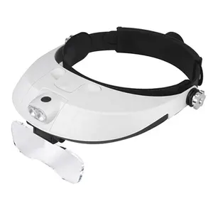 Headband Magnifier Multi-functional Illuminated 1X 1.5X 2X 2.5X 3.5X Head Loupe Magnifier Repair Tool