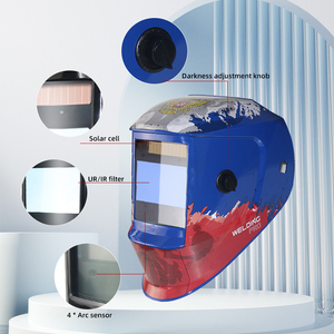 Masque de soudage à écran large avec 4 capteurs d'arc, ombrage réglable, alimentation solaire, vision couleur réelle, pour TIG MIG MMA, découpe et meulage - Product Image 3