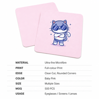 Chiffon de nettoyage en microfibre pour lunettes, écrans de téléphone et tablettes avec tissage anti-poussière, logo personnalisé, vente en gros de lingettes pour lentilles