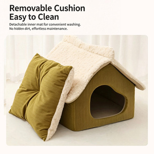 Villa <span class=keywords><strong>pour</strong></span> chat semi-fermée OEM ODM, robuste, forme 3D, respectueuse de la peau, <span class=keywords><strong>coussin</strong></span> amovible et lavable, idéale <span class=keywords><strong>pour</strong></span> les grands chats et les chatons - Product Image 5