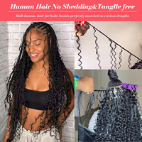 Cheveux humains pour le tressage en vrac sans mélange de trame cheveux humains bruts bouclés vente en gros vietnamien Boho tresses extensions de cheveux humains