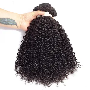 Afro Kinky Keriting Perawan Rambut Baku Rambut Bundel Diproses Menenun Rambut