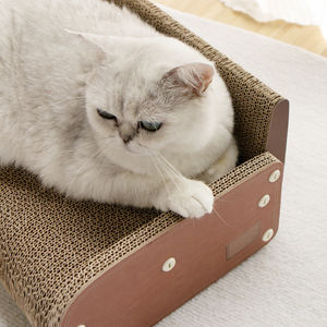 Neuestes Zusammenbaubares Kleines <span class=keywords><strong>Sofa</strong></span>-Kratzbrett für Katzen mit Dickerer Wellpappe zum Kratzen und Schlafen - Product Image 3