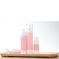 1 oz 15 30 50 100 ml rose brun dépoli bouteille sans air en plastique PP pompe à lotion et bouteilles de pulvérisation cosmétique emballage