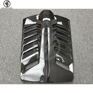 New LP580 LP610 EVO STO Style Glossy Twill Weave Dry Full Carbon Fiber Rear <b>Engine</b> <b>Hood</b> for Huracan (2017-2019) Black - Product Image 6