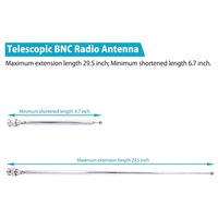 Antenne Radio BNC avec adaptateur de connecteur Jack mâle BNC antenne télescopique en acier inoxydable HF VHF UHF BNC