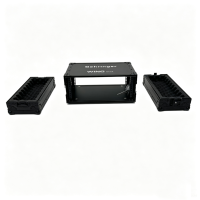 Flight case OEM/ODM Wing Rack 4U empilable tout noir avec couvercles avant/arrière étanches IP67 et 4 pieds en caoutchouc
