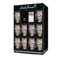 Distributeur automatique de bouquets de fleurs BRENU, paiement sans argent liquide 24h/24, paiement par code QR, graphismes personnalisés, gestion basée sur le cloud