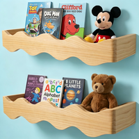 Étagère à livres en bois massif pour chambre d'enfant, étagères flottantes pour chambre d'enfant, étagère murale pour chambre d'enfant, étagère murale pour livres de bébé