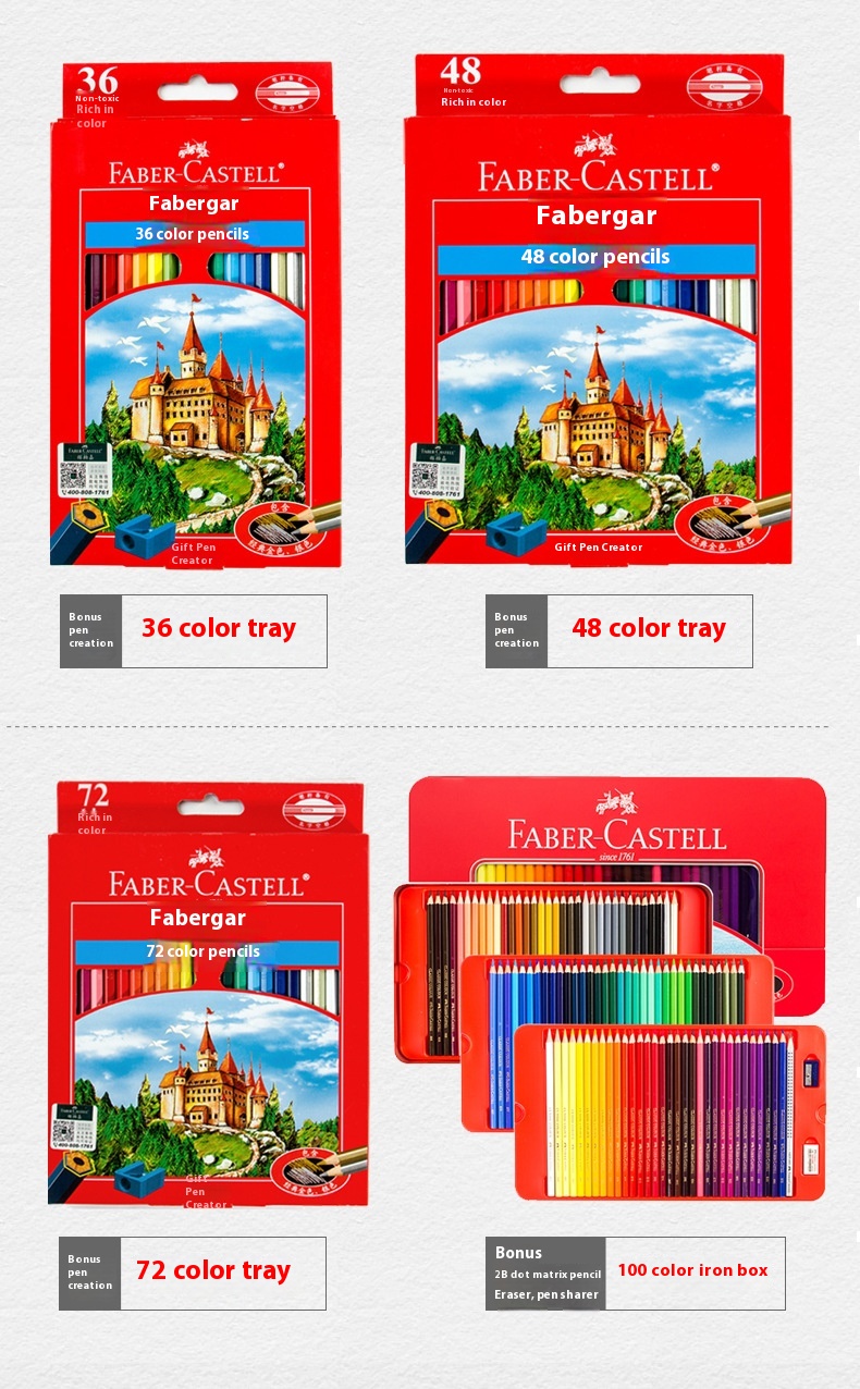 36 couleurs Château huile-boîte