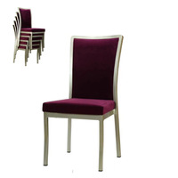 Vente en gros de chaises empilables en alliage d'aluminium pour hôtels, banquets, mariages, expositions, formations