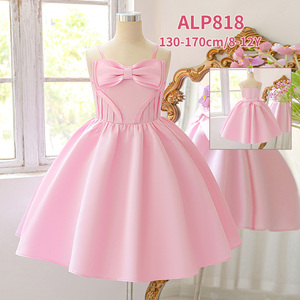 Abito Estivo Rosa per Ragazze, Motivo Floreale, Stile Casual e Formale, Schiena Scoperta, <span class=keywords><strong>Vestito</strong></span> da Principessa per Compleanno, per Bambine 8-12 Anni - Product Image 1