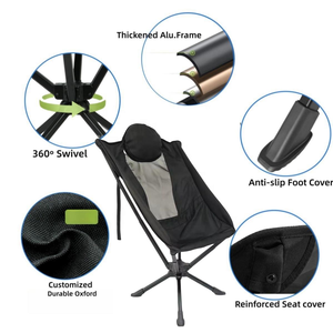 Chaise d'extérieur de luxe de haute qualité, moderne, pivotante, en aluminium, pour la plage, le pique-nique, le camping-car, le jardin, le camping - Product Image 6