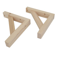 Lot de 2 étagères murales en bois avec supports solides, kit de suspension pour lampe, vis incluses