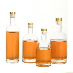 Biodegradable Custom Design Glass Bottle Big Discount High White Glass Bottle For Wine Vodka Beverage Liquor Glass Bottle