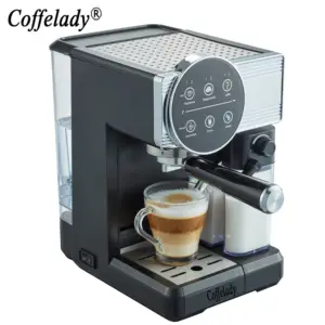 Mesin kopi, pembuat kopi Espresso Stainless Steel dengan tangki susu rumah digunakan mesin Cappuccino pembuat kopi Latte