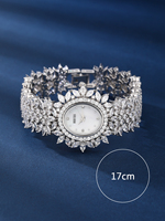 Jam Tangan Wanita Desain Asli Bridetalk, Jam Tangan Gelang Fashion Bertabur Zirkon Bunga Mekar yang Cantik