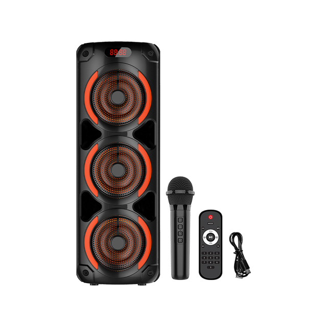 Hot Selling OEM ZQS8305 Party Wireless for Bluetooth Speaker 40W Power RGB LED 3*8 Inches Bass Sound for Outdoor Use USB AUX