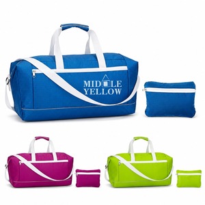 Bolsa de Viaje Plegable con Logotipo Personalizado, Bolsa de Lona Plegable de Tela de Rejilla con Correa Cruzada, Pantone Personalizado, OEM, ODM, Directo de Fábrica - Product Image 1