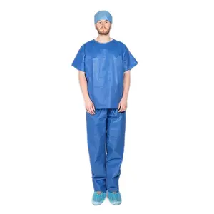 Eco-friendly Nursing Disposable Scrubs Suit Medical NonwovenHospital Uniforms Scrub Suit PP SMS