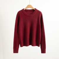 Pull en laine pour femme à col rond et manches longues, couleur unie, tricoté sur mesure, respirant et à séchage rapide, idéal pour l'automne – Grande Vente