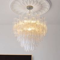 Lustre en fer de luxe français, lampe suspendue de taille moyenne pour chambre à coucher, salon, salle à manger et escalier