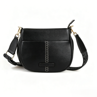 Sacs demi-lune personnalisés en cuir avec coutures, sacs à bandoulière croisés avec sangle tressée, fermetures éclair durables, sacs pour femmes