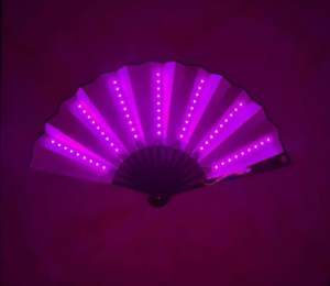 Ventilador Plegable LED Portátil a Pilas con Luz, Accesorios Luminosos para Espectáculos Nocturnos, Discotecas, Arte Popular, Manualidades, Publicidad DIY - Product Image 2