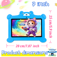 Tablette Android 12 de 7 pouces, 2 Go + 32 Go, processeur quadricœur MTK, batterie 3000 mAh, Wi-Fi, résolution 1024x600, bleu/rose, antichoc, pour enfants, nouvelle