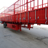 Semi-remorque à clôture pour le transport de marchandises lourdes en acier à 3 essieux à vendre