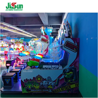 Machine de jeu de tir à l'eau à monnayeur pour centres de jeux, avec accepteur de billets, multi-étapes, construction métal-plastique, support anglais