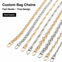 Chaîne de sac en alliage de zinc avec strass et pierres précieuses, breloque dorée scintillante, maillons lourds transparents pour femmes, vente en gros, style design de luxe