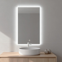 Miroir de salle de bain rétroéclairé LED sans cadre NewThingLine, moderne, avec commande tactile, CRI90 élevé, IP44
