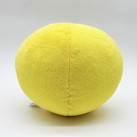 Boneka Bola Bulu Lembut Bulat Kuning Wajah Tersenyum Jahat Isi Kapas PP Boneka Bulu Bulat Lembut Custom Logo Batch Kedua