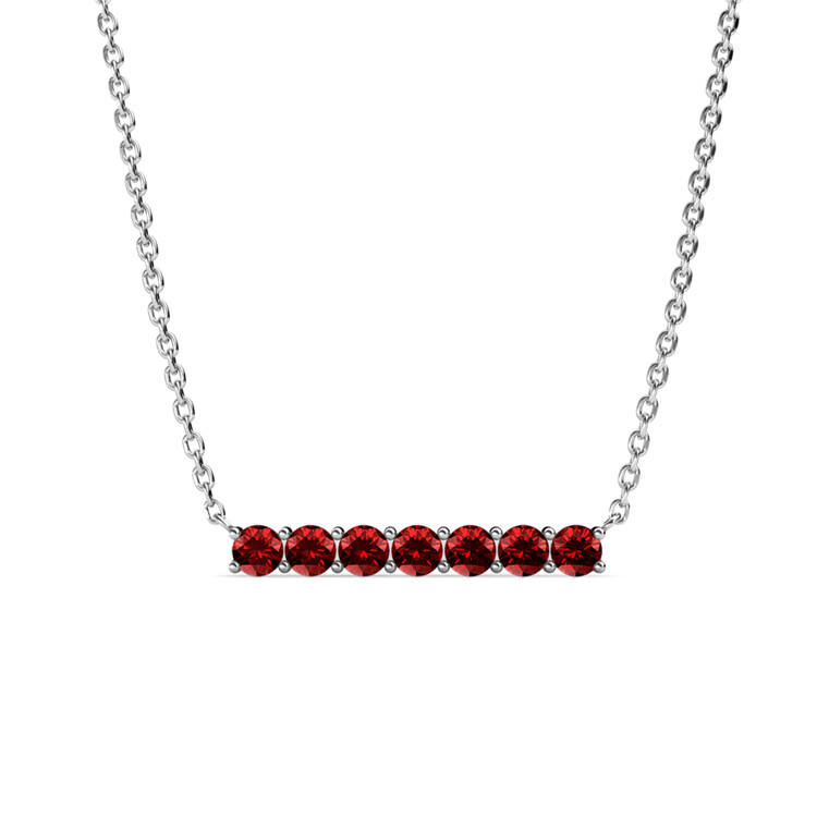 January Garnet Brass Necklace