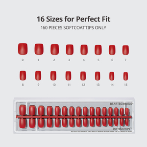 ปลายเล็บปลอม BTArtbox SCOATTIPS สีน้ำตาลแดง 160 ชิ้น ขายส่ง เจลนิ่ม ทรงสี่เหลี่ยมสั้น คุณภาพสูง กดติดง่าย เล็บปลอม - Product Image 4