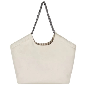 Custom Printed Logo Manufacturing <b>Blue</b> <b>Canvas</b> Stripe Denim <b>Canvas</b> Vietnam Tote Bags With - Product Image 5