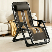 Fauteuil inclinable portable en acier inoxydable épaissi, moderne et durable, avec repose-pieds, chaise lune à réglage multi-positions, en tissu Oxford, pour chambre et jardin