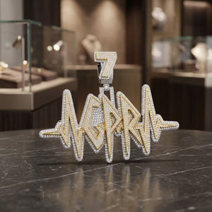 Colgante de Letra Personalizado de Plata de Ley 925 con Moissanita, Bañado en Oro Rodio, con Microincrustaciones, para Hombre y Mujer - Product Image 2